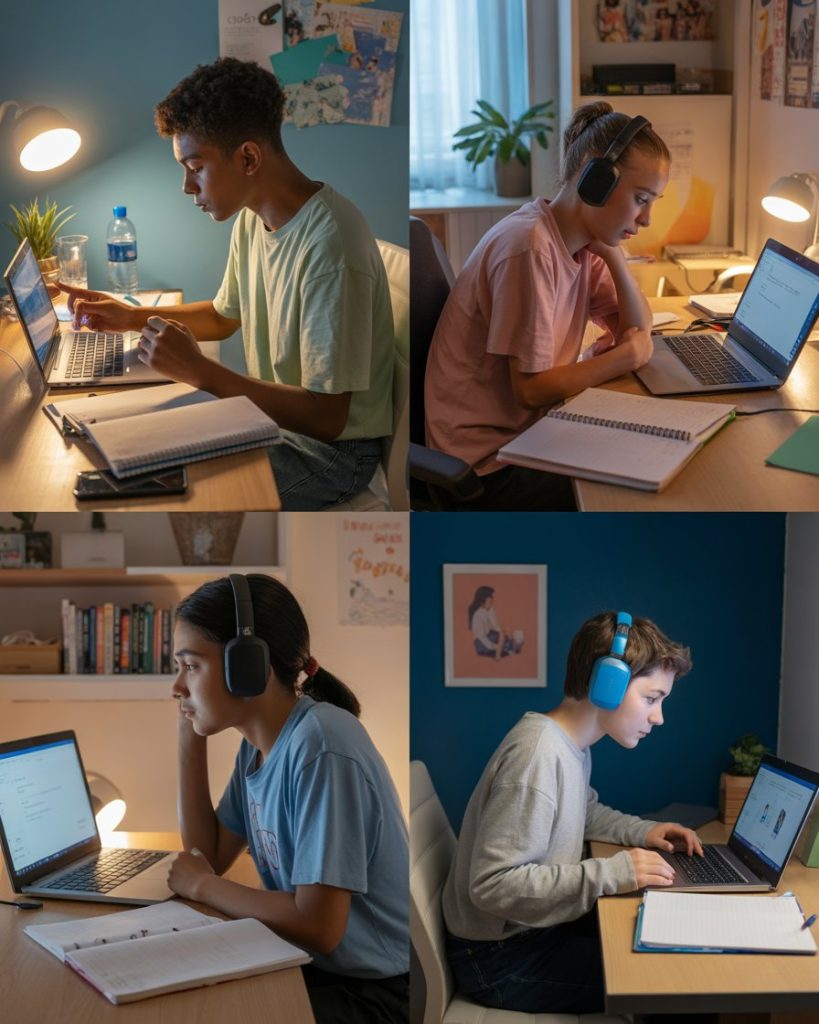 ados qui apprennent l'anglais